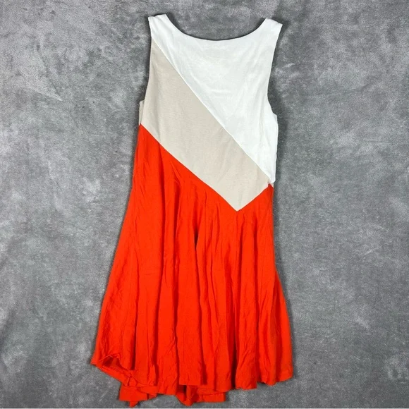 Anthropologie Dress Womens Medium Maeve Cameroon ColorBlock Rib Asymmetrical Hem - Picture 4 of 7